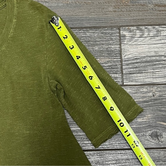 Free People Green Melrose Swing Tunic Top Size Small Green Oversized Raw Edges - Picture 16 of 16